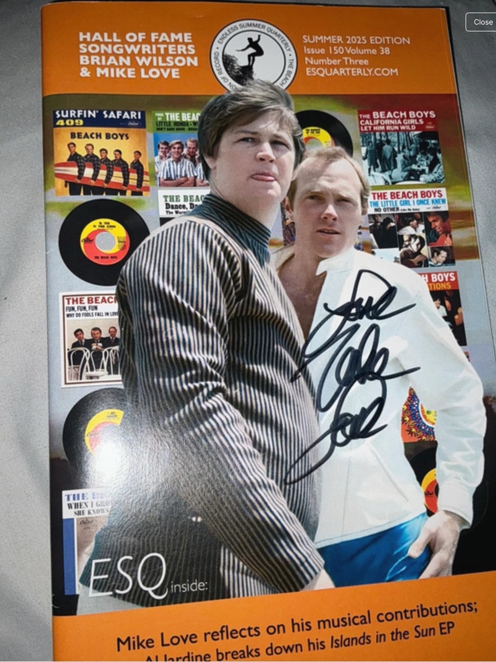 Autographed Beach boys flyer/program from the ballantyne Nc